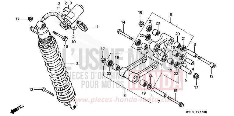 COUSSIN ARRIERE de Africa Twin 750 SHASTA WHITE (NH138H) de 1995
